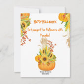 ハロウィン鮮やかカボチャ水彩ひまわり花 (正面)