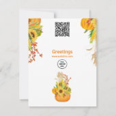 ハロウィン鮮やかカボチャ水彩ひまわり花 (裏面)