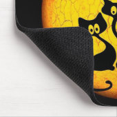 ハロウィン黒猫とクモの巣 マウスパッド (コーナー)