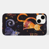ハロウィン黒猫とムーンおもしろいズ魔女キッズ Case-Mate iPhoneケース (裏面 (横))
