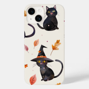 ハロウィン黒猫とムーンおもしろいズ魔女キッズ Case-Mate iPhone 14ケース