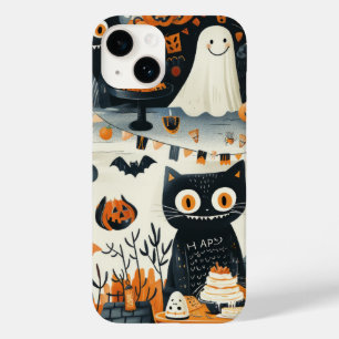 ハロウィン黒猫とムーンおもしろいズ魔女キッズ Case-Mate iPhone 14ケース