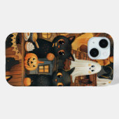 ハロウィン黒猫とムーンおもしろいズ魔女キッズ Case-Mate iPhoneケース (裏面 (横))