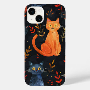 ハロウィン黒猫とムーンおもしろいズ魔女キッズ Case-Mate iPhone 14ケース
