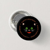 ハロウィン黒猫ボタン 缶バッジ (正面&裏面)