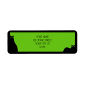 ハロウィン黒猫不気味目緑かわいモダン ラベル (正面)