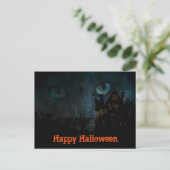 ハロウィン黒猫 はがき (スタンド正面)