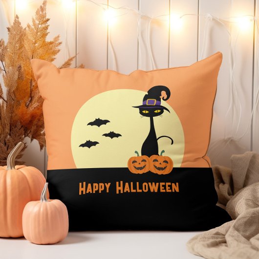 ハロウィン黒猫 クッション