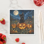 ハロウィン黒猫 スタンダードランチョンナプキン (インサイチュ)