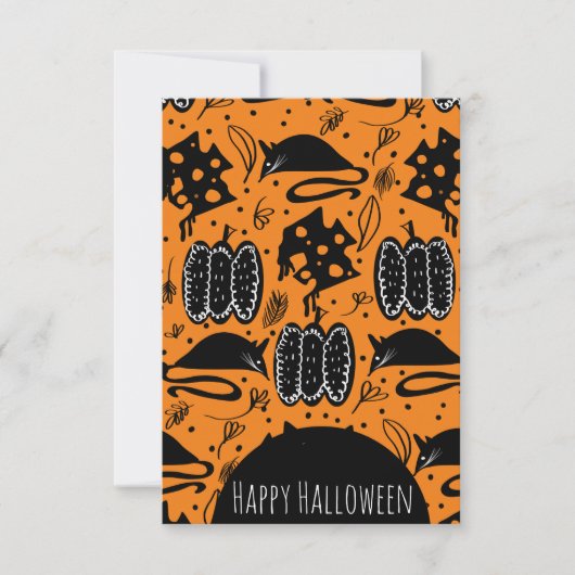 ハロウィン齧歯類 ネズミ チーズ 誕生日 パターン カード (正面)