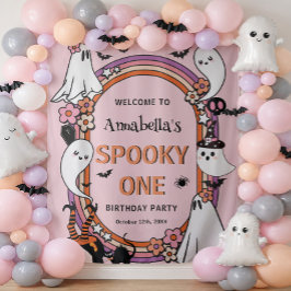 ハロウィン1歳の誕生日おめでとう女の子ウェルカム タペストリー
