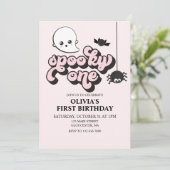 ハロウィン1歳の誕生日お祝い 招待状 スプーキー・ワン (スタンド正面)