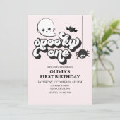 ハロウィン1歳の誕生日パーティーのおばけの招待状 招待状 (スタンド正面)