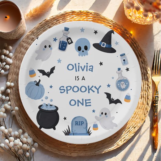 ハロウィン1歳の誕生日女の子幽霊 ペーパープレート