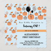 ハロウィン1歳の誕生日招待状 10月 パンプキン 招待状 (正面/裏面)