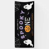 ハロウィン1歳の誕生日 スプーキー ゴシック 横断幕 (縦)