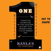 ハロウィン1歳誕生日パーティー 怖い1歳 フォト サンキューカード