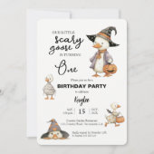 ハロウィン1歳誕生日 ゴーシュ ウィッチ 招待状 (正面)