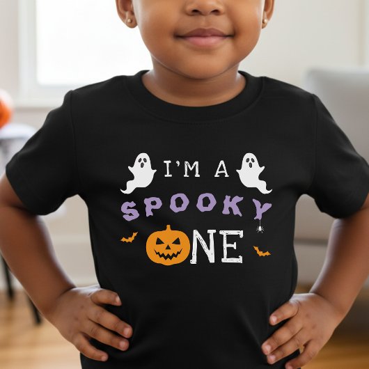 ハロウィン1歳誕生日 怖い ワン ゴースト ゴシック ベビーTシャツ
