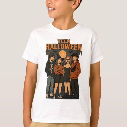 ハロウィン10代のナイトキッズベーシックTシャツ Tシャツ (正面)