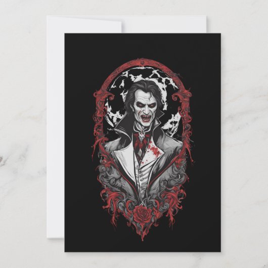 ハロウィン12 吸血鬼, b, 怖いモンスター, ホラー, 招待状 (正面)