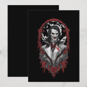 ハロウィン12 吸血鬼, b, 怖いモンスター, ホラー, 招待状 (正面/裏面)