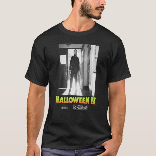 ハロウィン2マイケルマイヤーズドアポートレートポスター Tシャツ (正面)