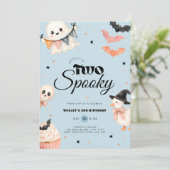 ハロウィン2回目のお誕生日おめでとう青い招待状 招待状 (スタンド正面)