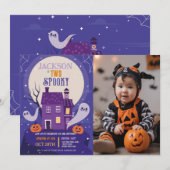 ハロウィン2回目のゴーストツー写真ハウスパーティーお化け屋敷 招待状 (正面/裏面)