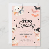 ハロウィン2度目のスペアキーバースデー招待状 ピンク 招待状 (正面)