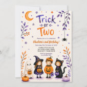 ハロウィン2歳の誕生日パーティーにぴったりな"Trick or Two" 招待状 (正面)