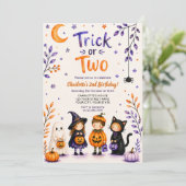 ハロウィン2歳の誕生日パーティーにぴったりな"Trick or Two" 招待状 (スタンド正面)