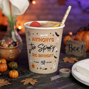 ハロウィン2歳の誕生日パーティーにぴったり！Two Spooky！ 紙コップ