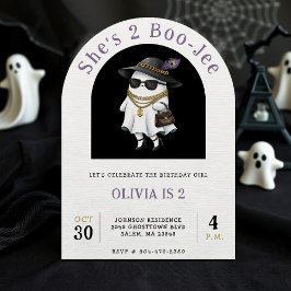 ハロウィン2歳の誕生日パーティー ゴーストBoujee 招待状