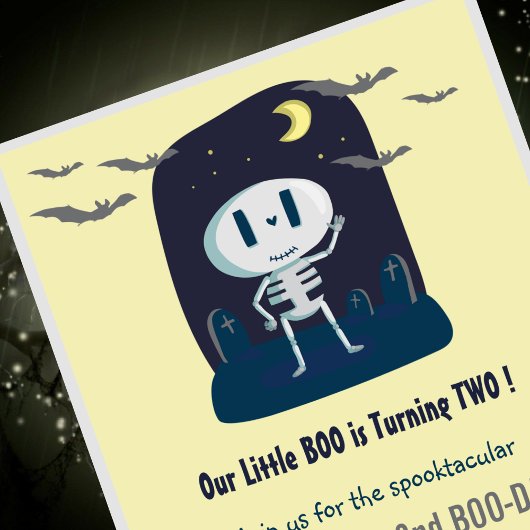 ハロウィン2歳の誕生日招待状　私たちの小さなブーちゃん 招待状