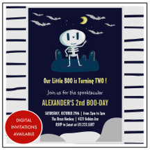 ハロウィン2歳の誕生日招待状 boo spooktacular