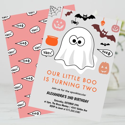 ハロウィン2歳の誕生日 スプークタキュラー リトルブー 招待状