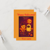 ハロウィン2025 子どもたちのためのユーモアあふれるキュートなカード カード (正面/裏面インサイチュ)