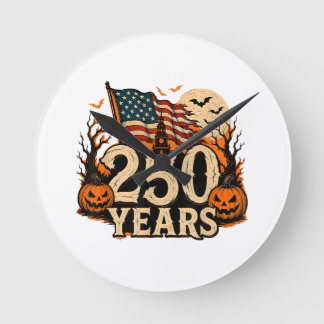 ハロウィン250周年記念アメリカ合衆国1776-2026 ラウンド壁時計