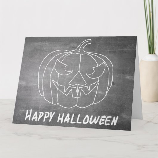 ハロウィン3チョークボード風のカボチャ カード (正面)