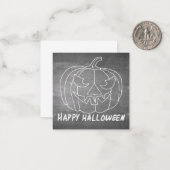 ハロウィン3チョークボード風のカボチャ ノートカード (正面/裏面インサイチュ)