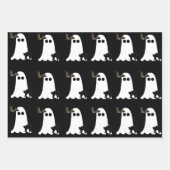 ハロウィン3パック包装紙フラットシート ラッピングペーパーシート (正面3)