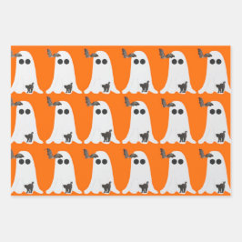 ハロウィン3パック包装紙フラットシート ラッピングペーパーシート