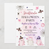 ハロウィン3歳の誕生日おめでとう Spooktacular 招待状 (正面/裏面)