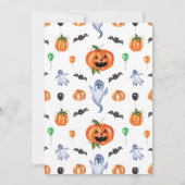 ハロウィン3歳の誕生日招待状 Trick or Three 招待状 (裏面)