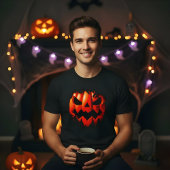 ハロウィン3Dパンプキンデザイン。製品から飛び出します Tシャツ
