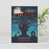 ハロウィン3D映画ホラー・パーティ招待状 招待状 (スタンド正面)
