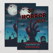 ハロウィン3D映画ホラー・パーティ招待状 招待状 (正面/裏面)