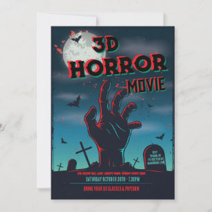 ハロウィン3D映画ホラー・パーティ招待状 招待状