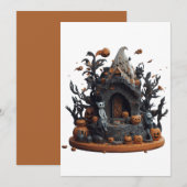 ハロウィン3D 幽霊キティハウス シーズンカード (正面/裏面)